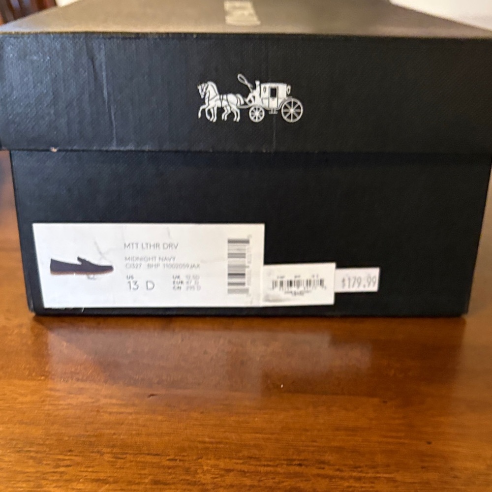 Coach Men's Dark Blue Leather Loafers - Picture 3 of 4
